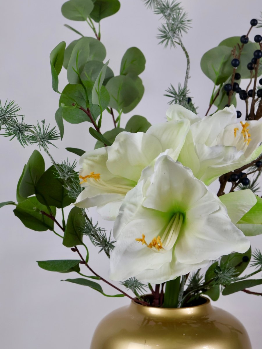 Kunstbloemen boeket kerst wit maat S