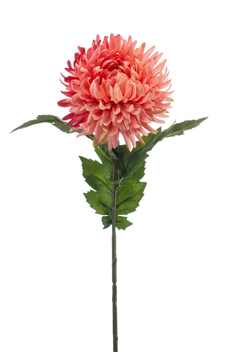 Chrysant oranje/koraal kunstbloem 57 cm