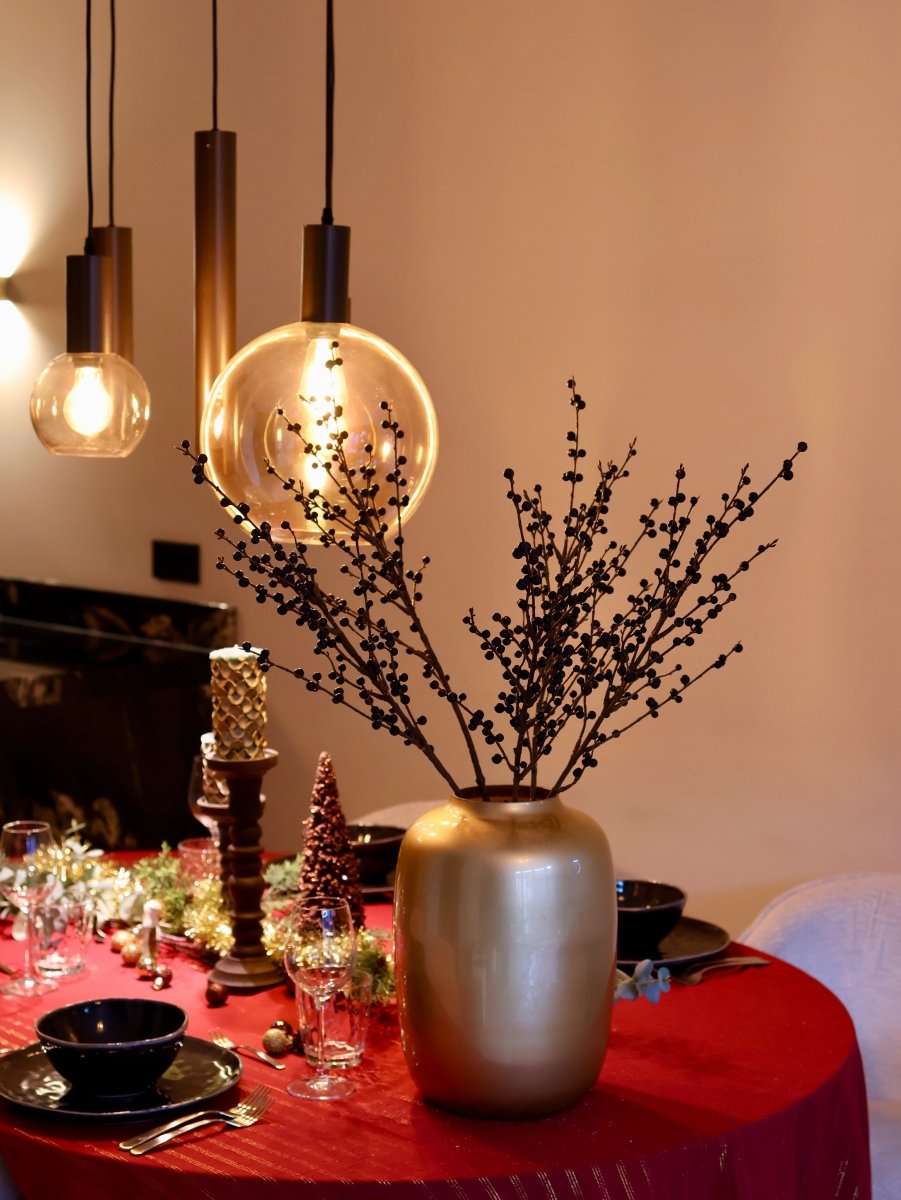 Ilex bes kunstbloem blauw 92 cm