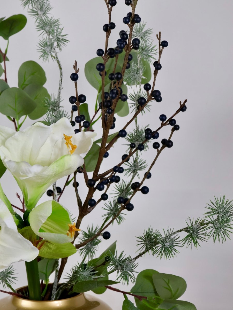 Kunstbloemen boeket kerst wit maat S