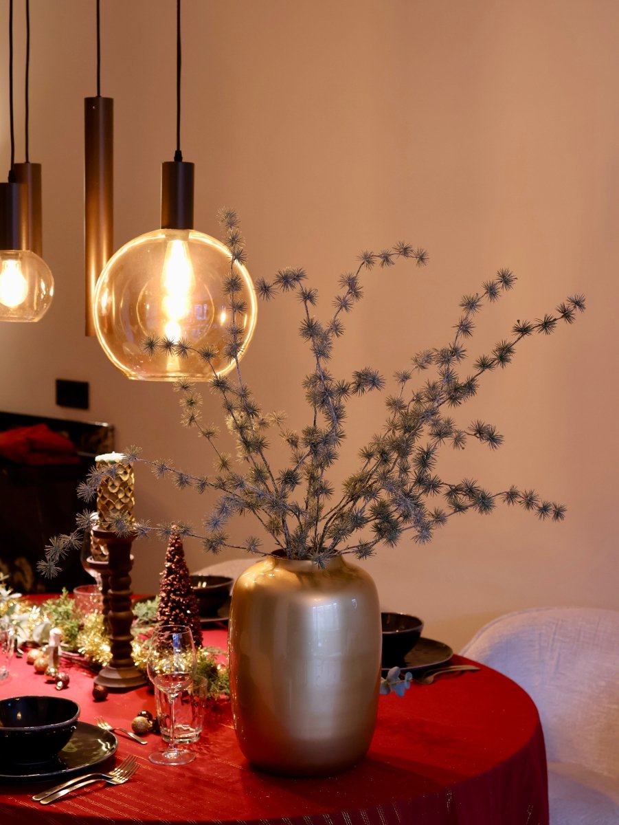 Larix kunstbloem groen/sneeuw 93 cm