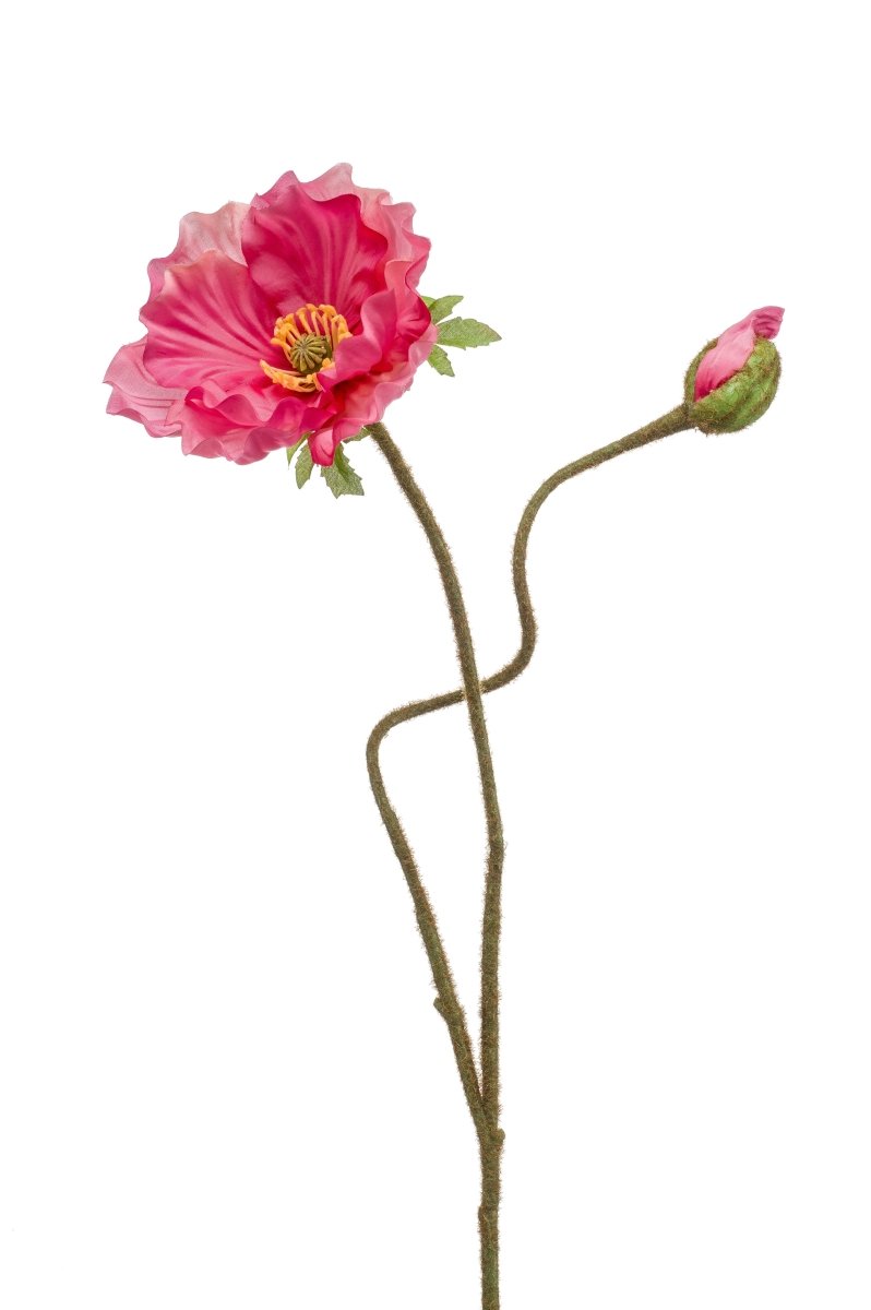 Poppy roze kunstbloem 74 cm