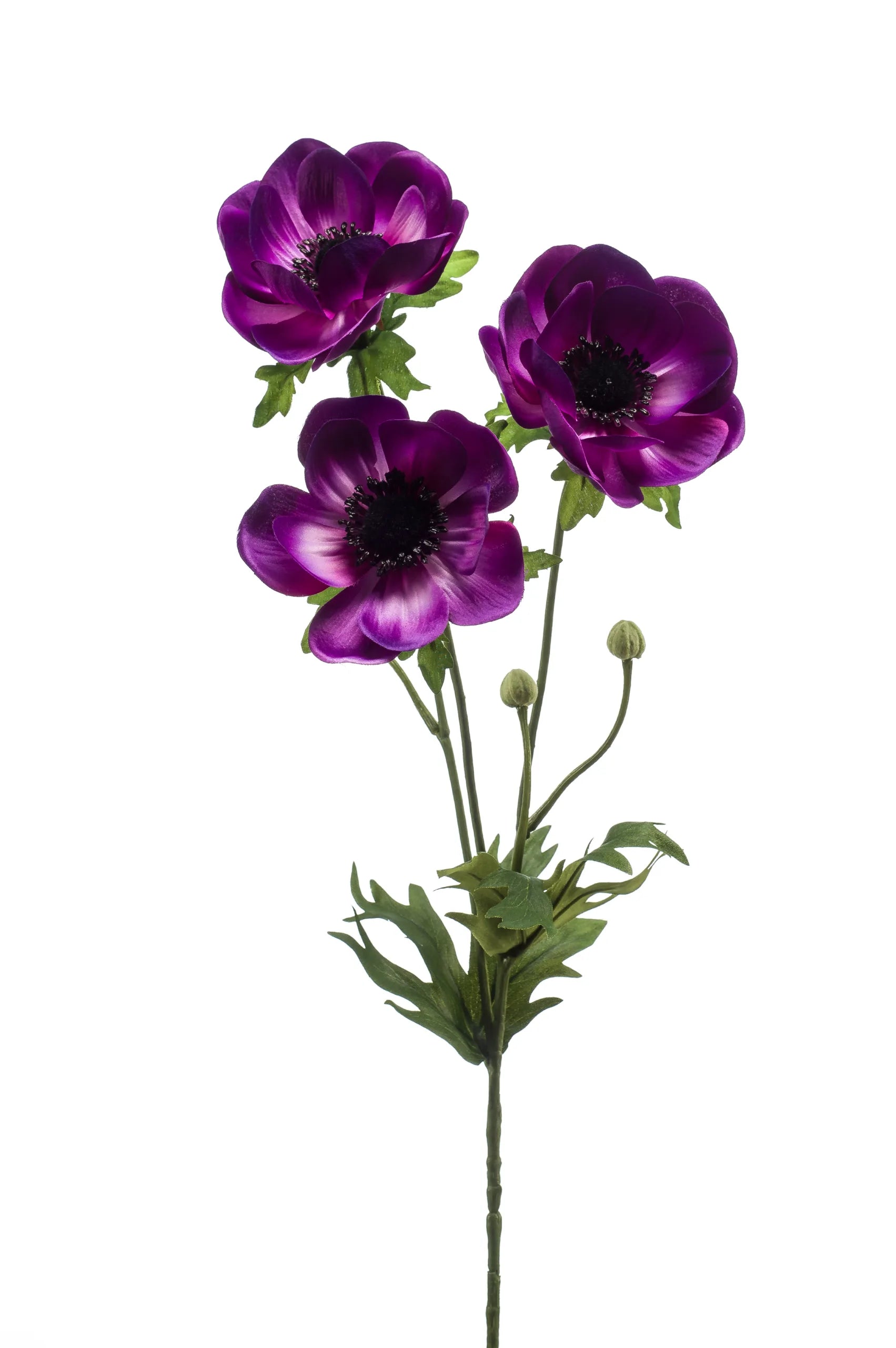 Anemoon paarse kunstbloem 75 cm – perfect voor een kunstbloemen boeket of los in de vaas met zijden bloemen.