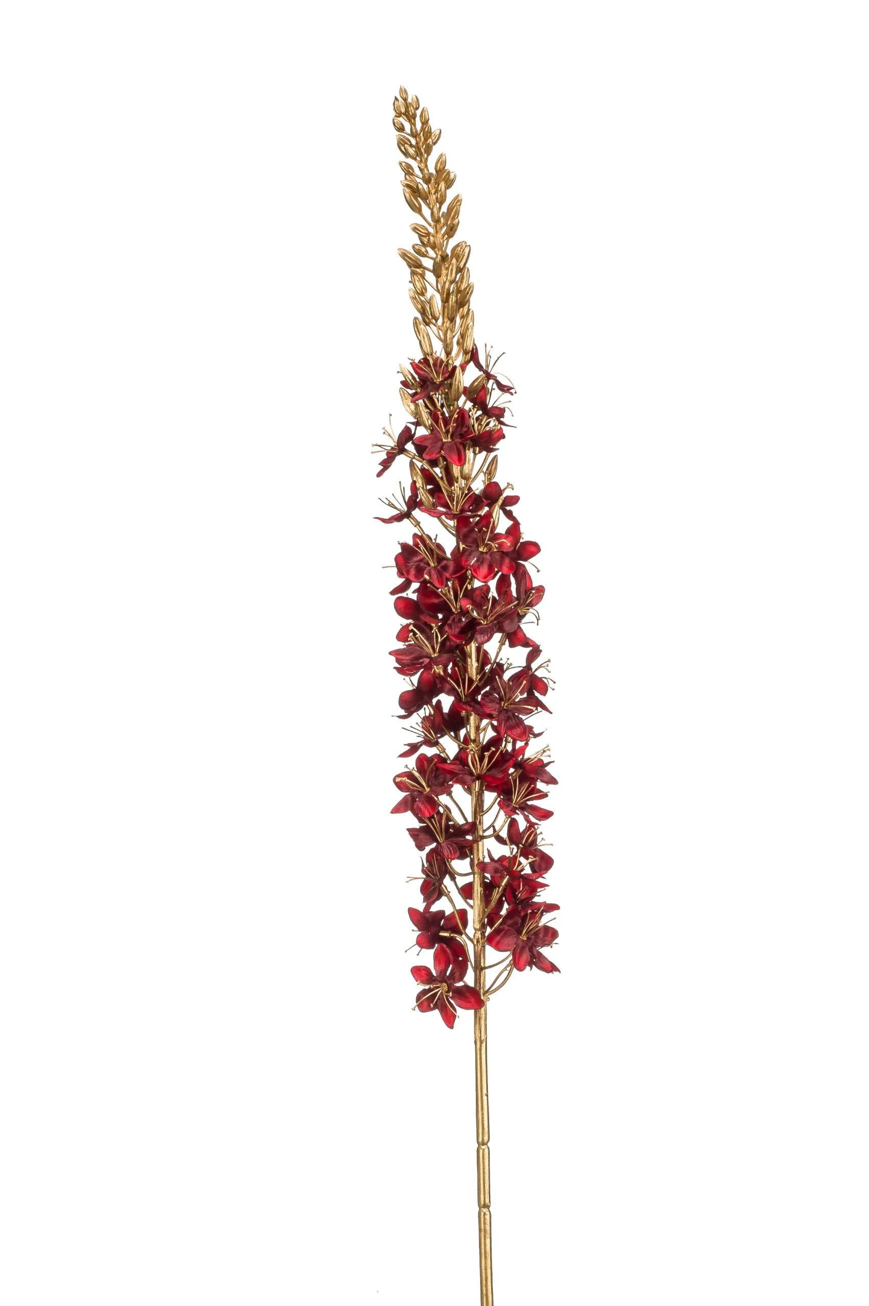 Eremurus rood/gouden kunstbloem 107 cm – perfect voor een kunstbloemen boeket of los in de vaas met zijden bloemen.
