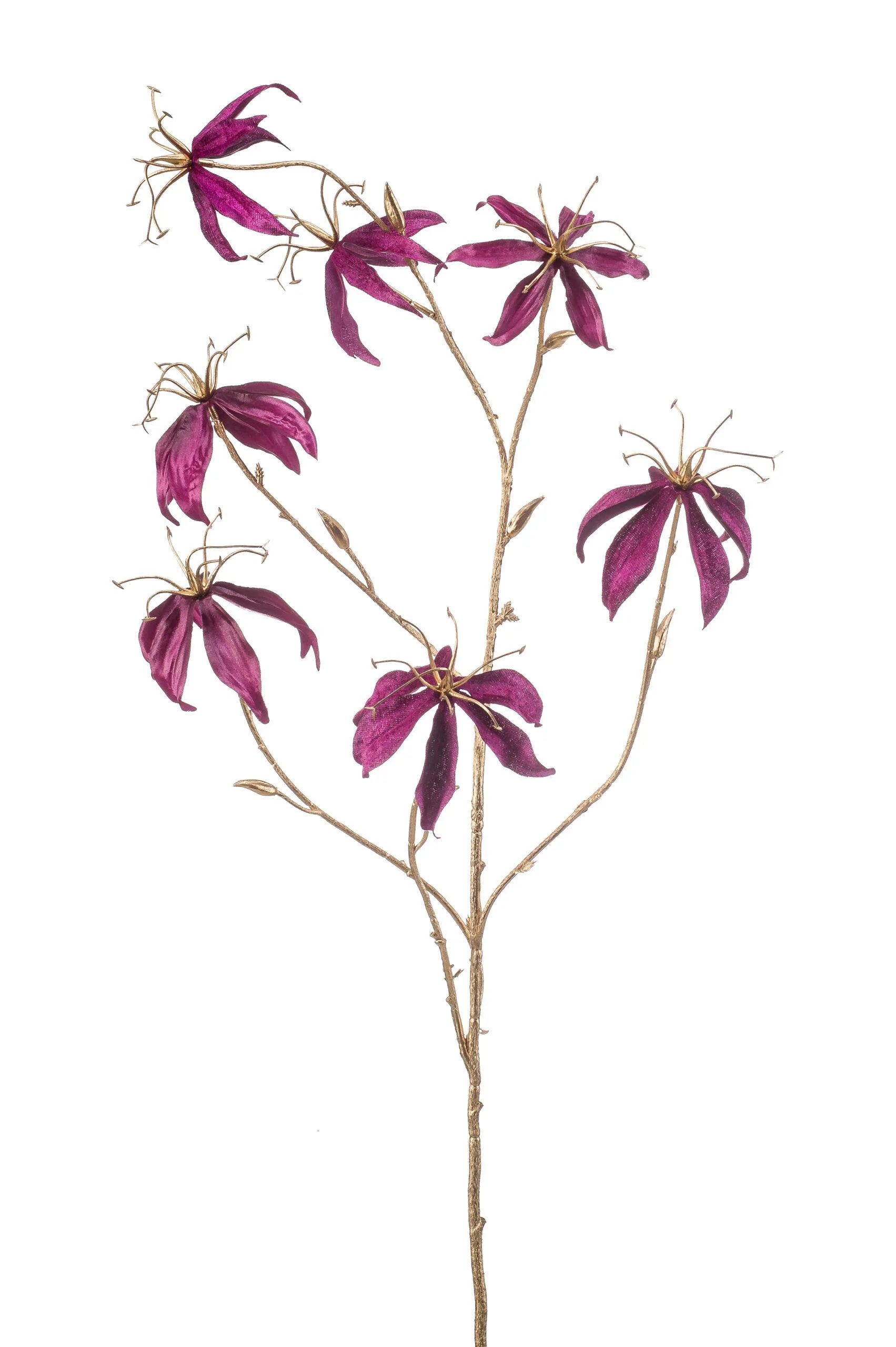 Gloriosa paarse/gouden kunstbloem 108 cm – perfect voor een kunstbloemen boeket of los in de vaas met zijden bloemen.