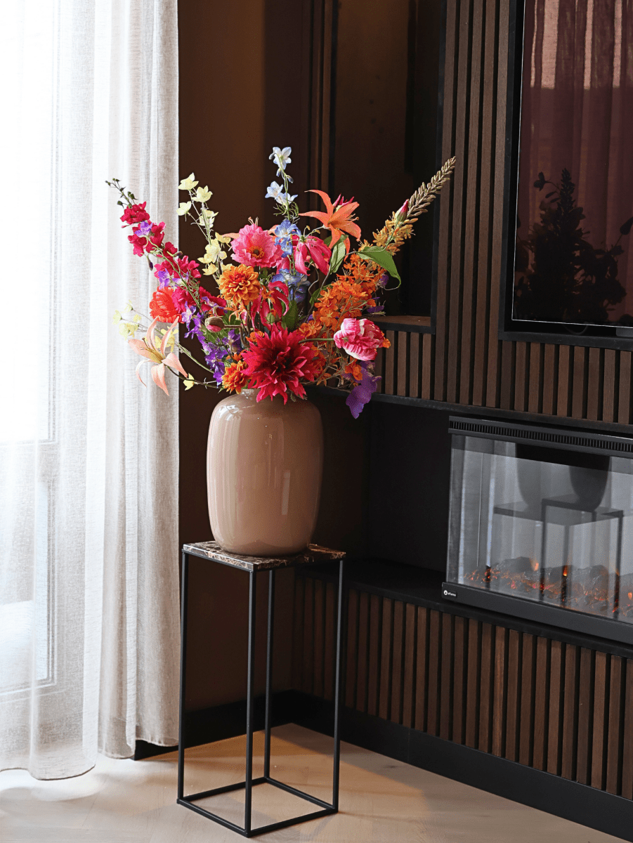 Kunstbloemen boeket Bordeaux