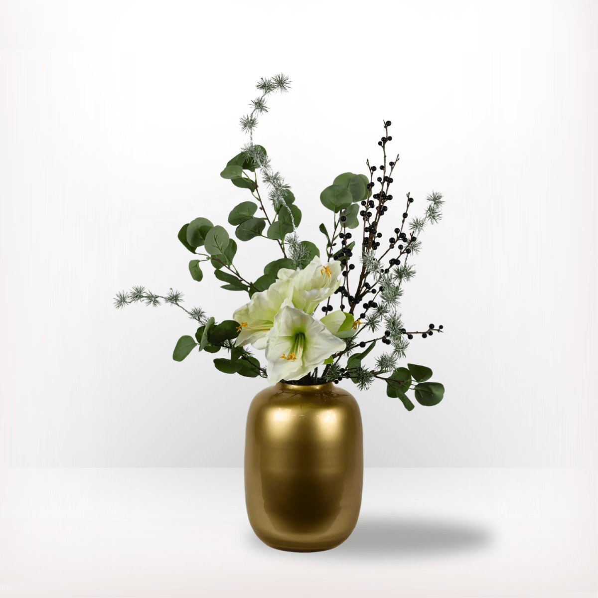 Kunstbloemen boeket kerst wit maat S