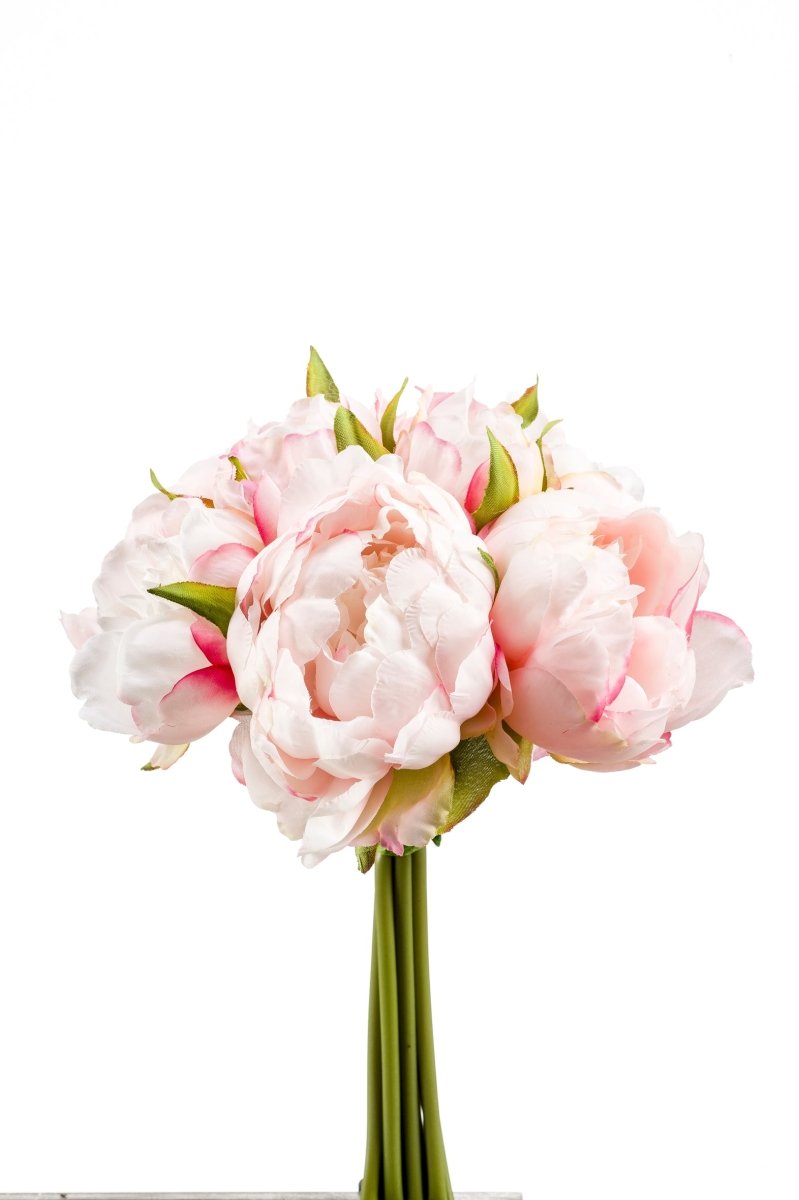 Pioen roze bundel 24 stuks kunstbloemen 24 cm