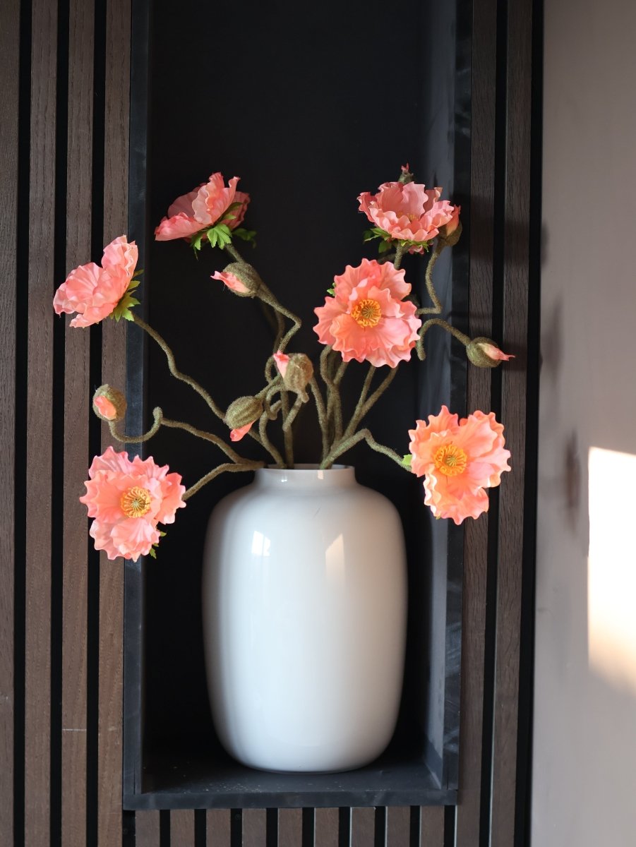Poppy peach kunstbloem 74 cm