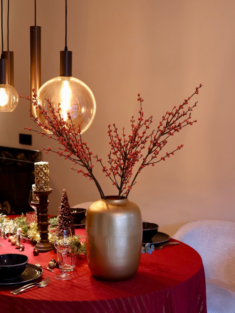 Ilex bes kunstbloem mauve