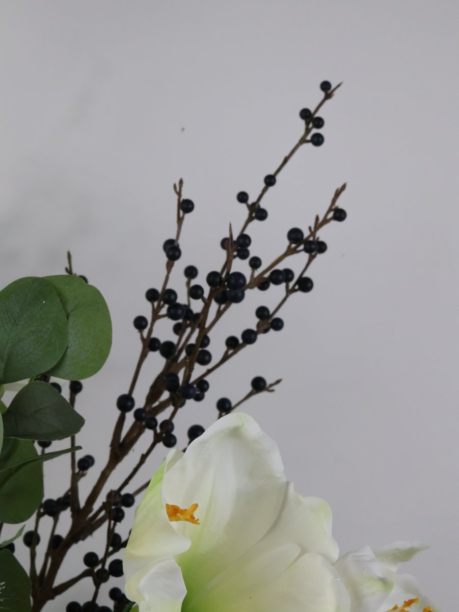 Kunstbloemen boeket kerst wit maat L