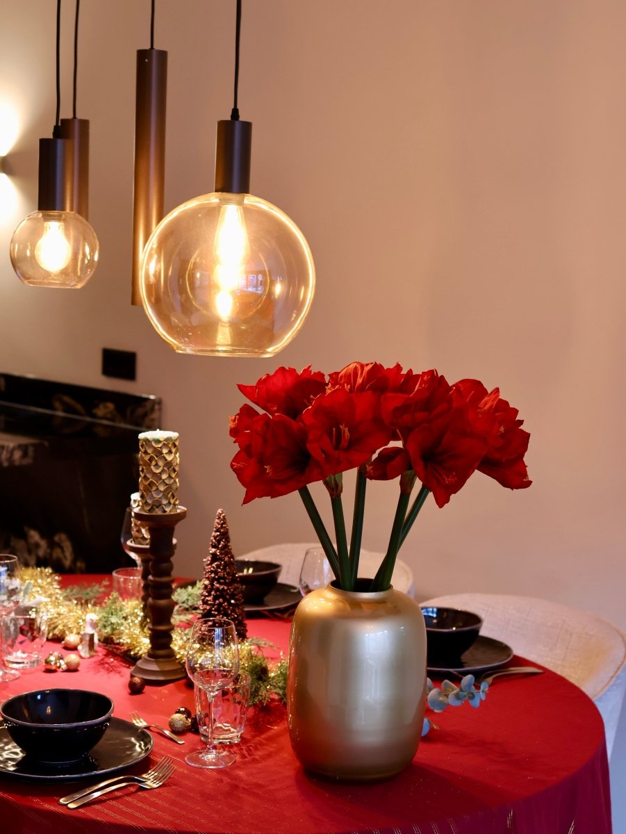 Amaryllis kunstbloem rood real touch