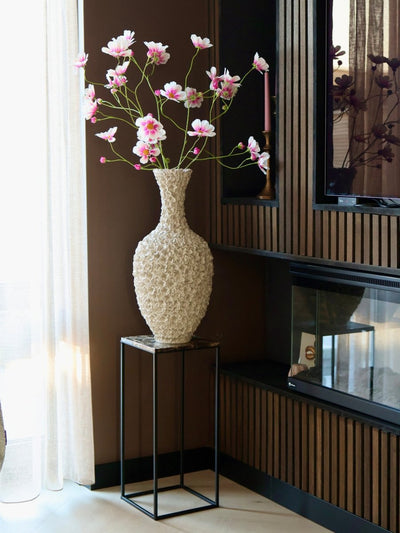 Vaas OLIVIA bloemen Ø29x60cm sand