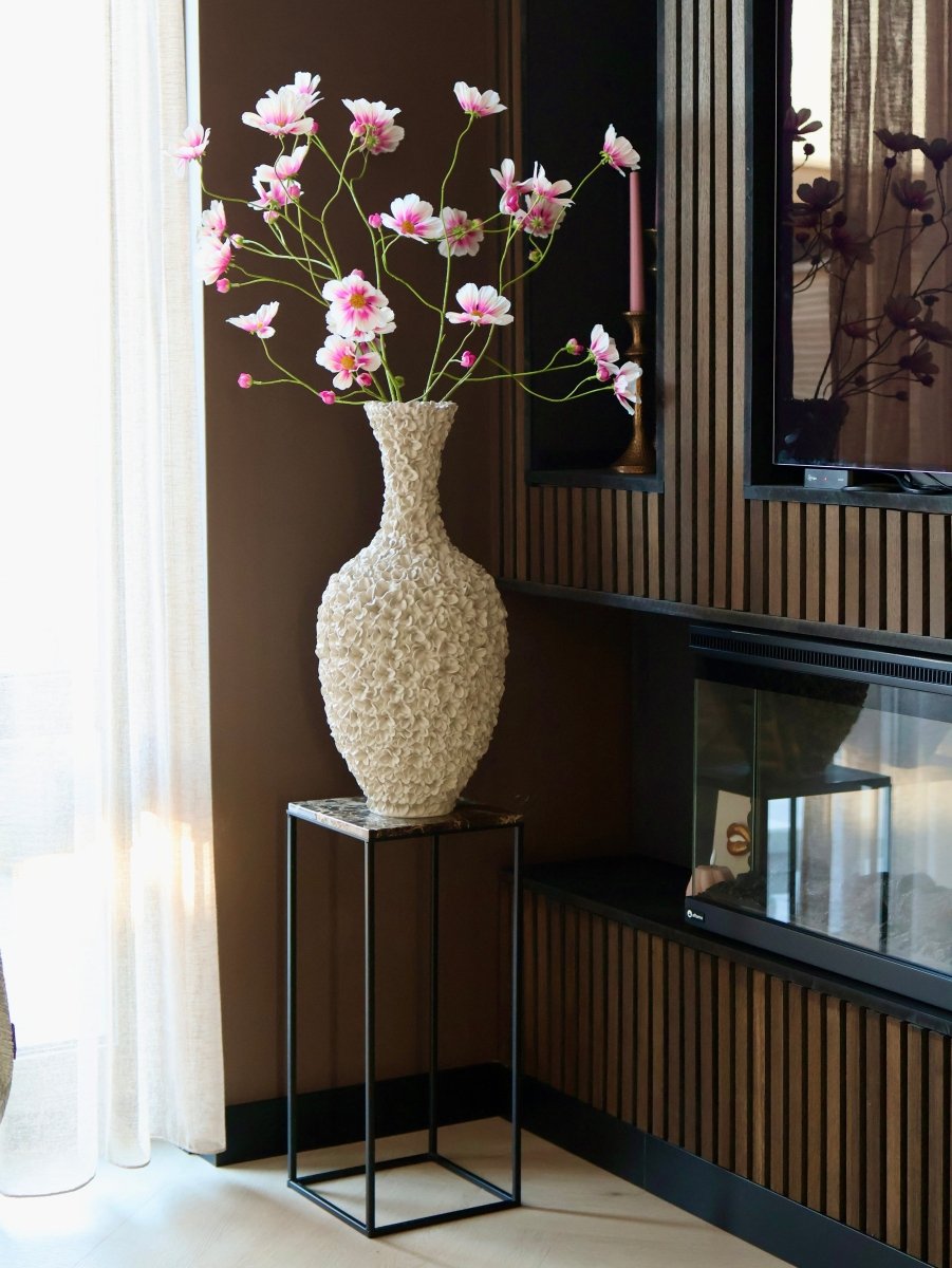 Vaas OLIVIA bloemen Ø29x60cm sand