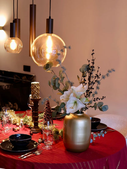 Kunstbloemen boeket kerst wit maat S