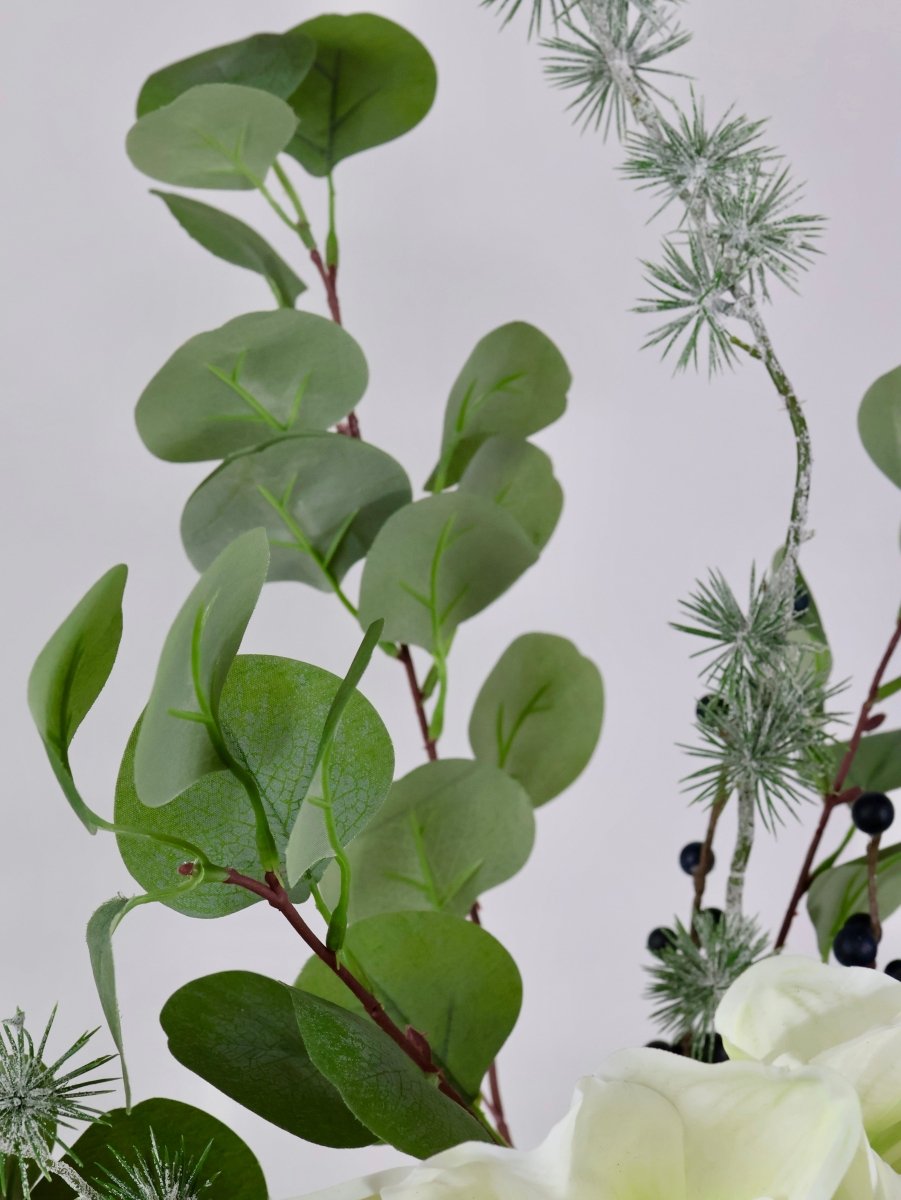 Kunstbloemen boeket kerst wit maat S