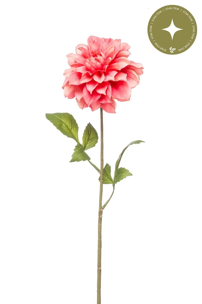 Dahlia oranje/koraal kunstbloem 72 cm