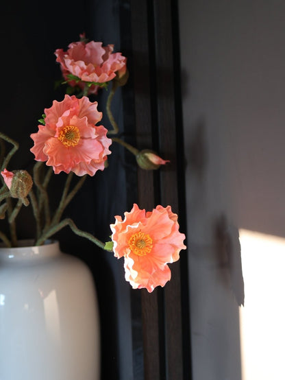 Poppy peach kunstbloem 74 cm