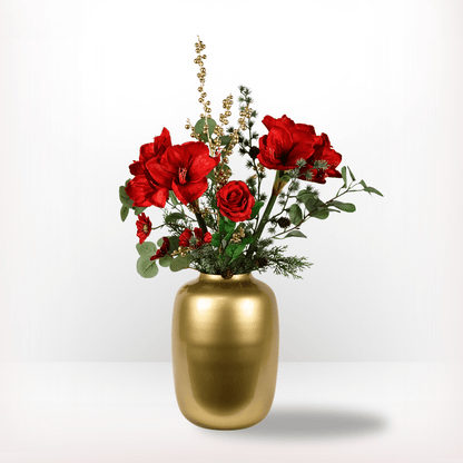 Kunstbloemen boeket kerst rood maat M