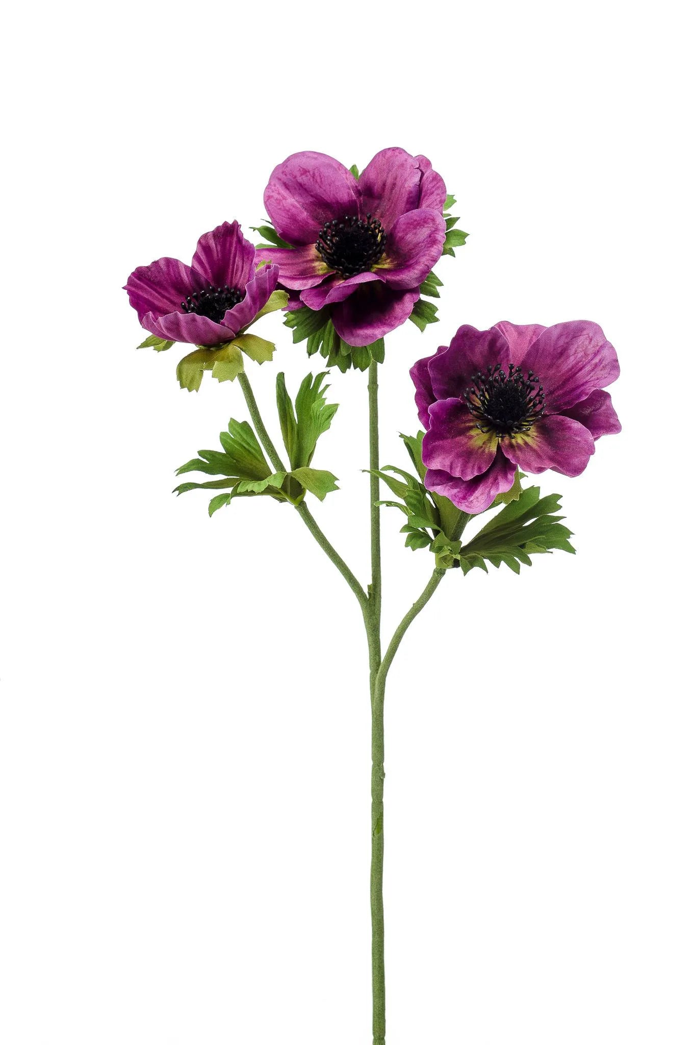 Anemoon paarse kunstbloem 55 cm – perfect voor een kunstbloemen boeket of los in de vaas met zijden bloemen.