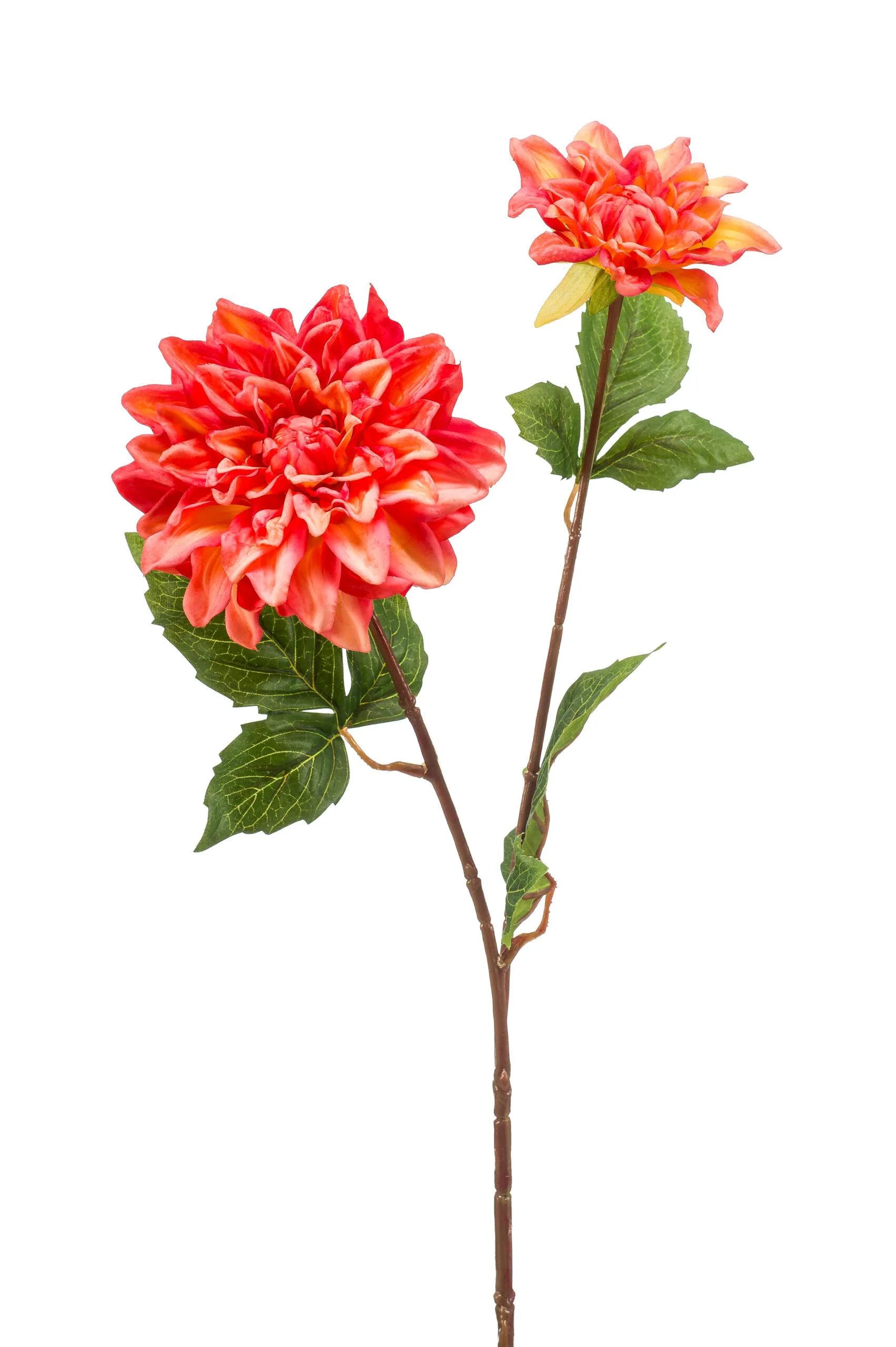 Dahlia oranje kunstbloem 60 cm – perfect voor een kunstbloemen boeket of los in de vaas met zijden bloemen.