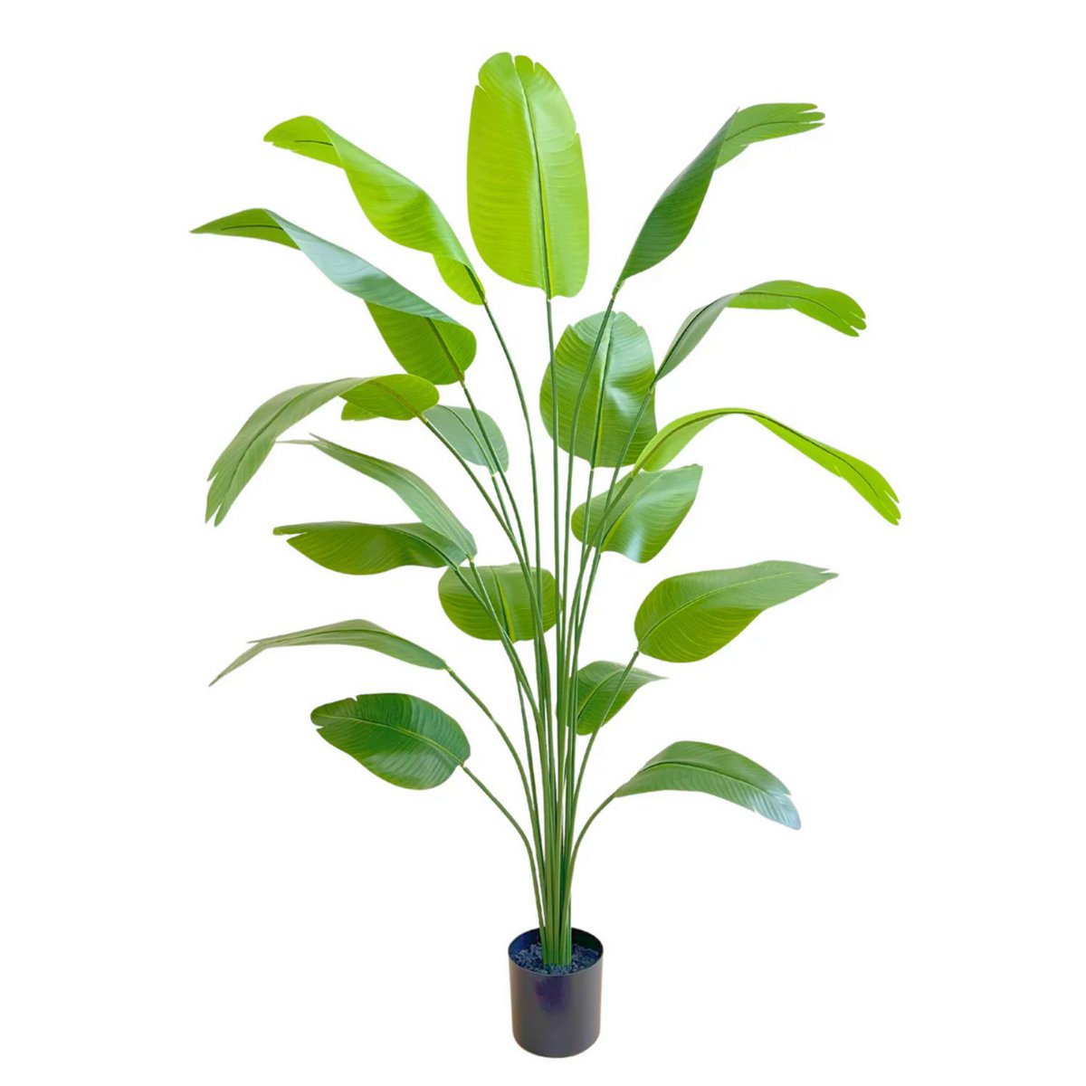 Kunst bananenplant 180 cm met grote groene bladeren, perfect voor tropische sfeer in je huis of kantoor.