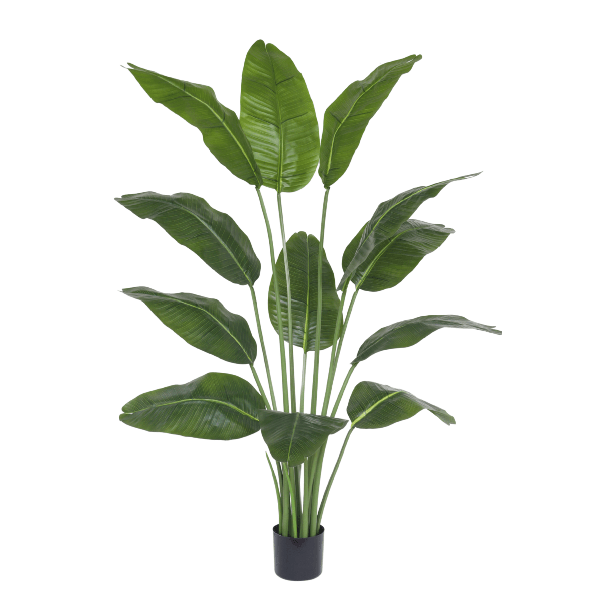 Kunst bananenplant 150 cm met 12 grote bladeren, perfect voor een tropische sfeer in je huis, kantoor of winkel.