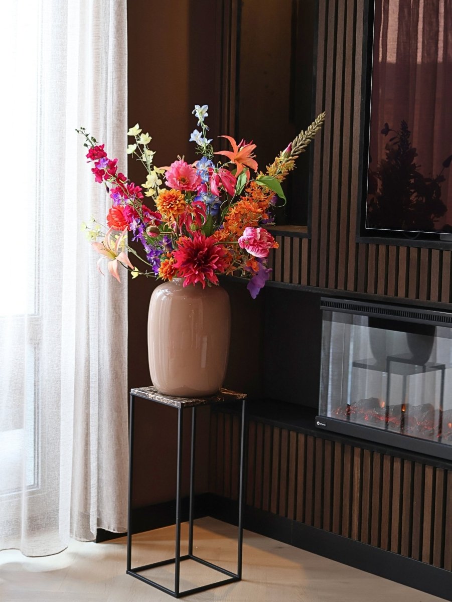 Kunstbloemen boeket Bordeaux
