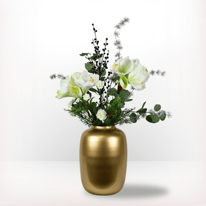 Kunstbloemen boeket kerst wit maat M