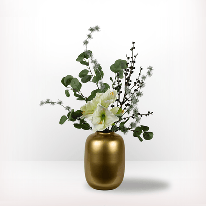 Kunstbloemen boeket kerst wit maat S