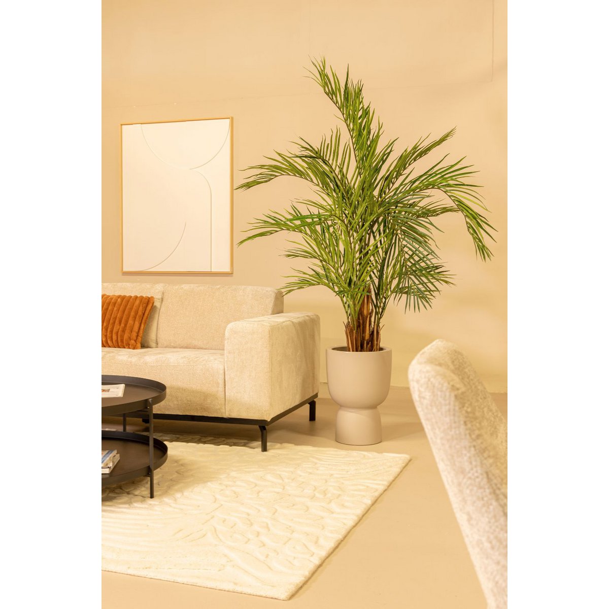 Kunstpalm 180 cm, onderhoudsvrij, altijd groen, ideaal voor huis of kantoor, hypoallergeen en volledig aanpasbaar.