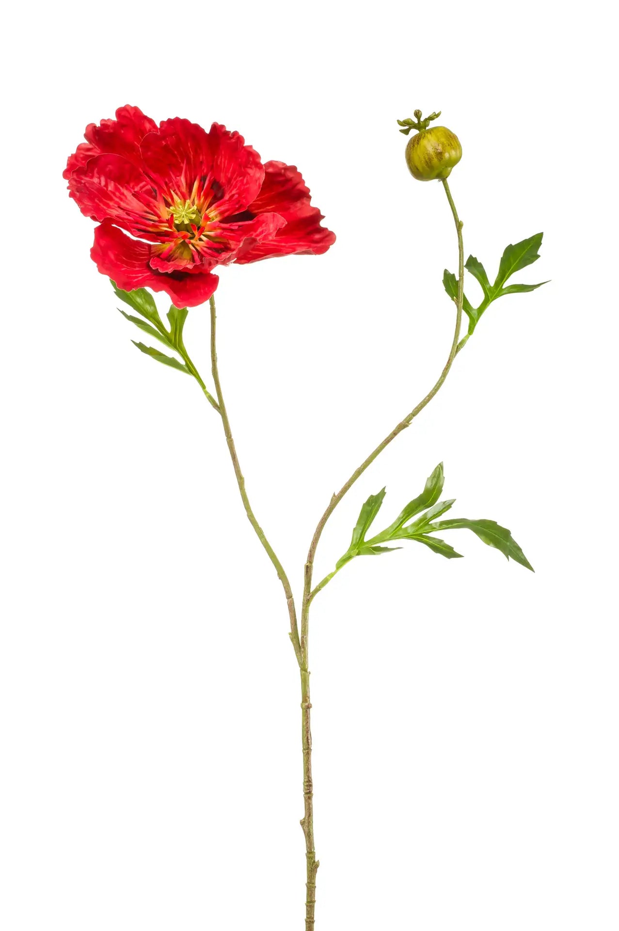 Poppy rode kunstbloem 77 cm – perfect voor een kunstbloemen boeket of los in de vaas met zijden bloemen.