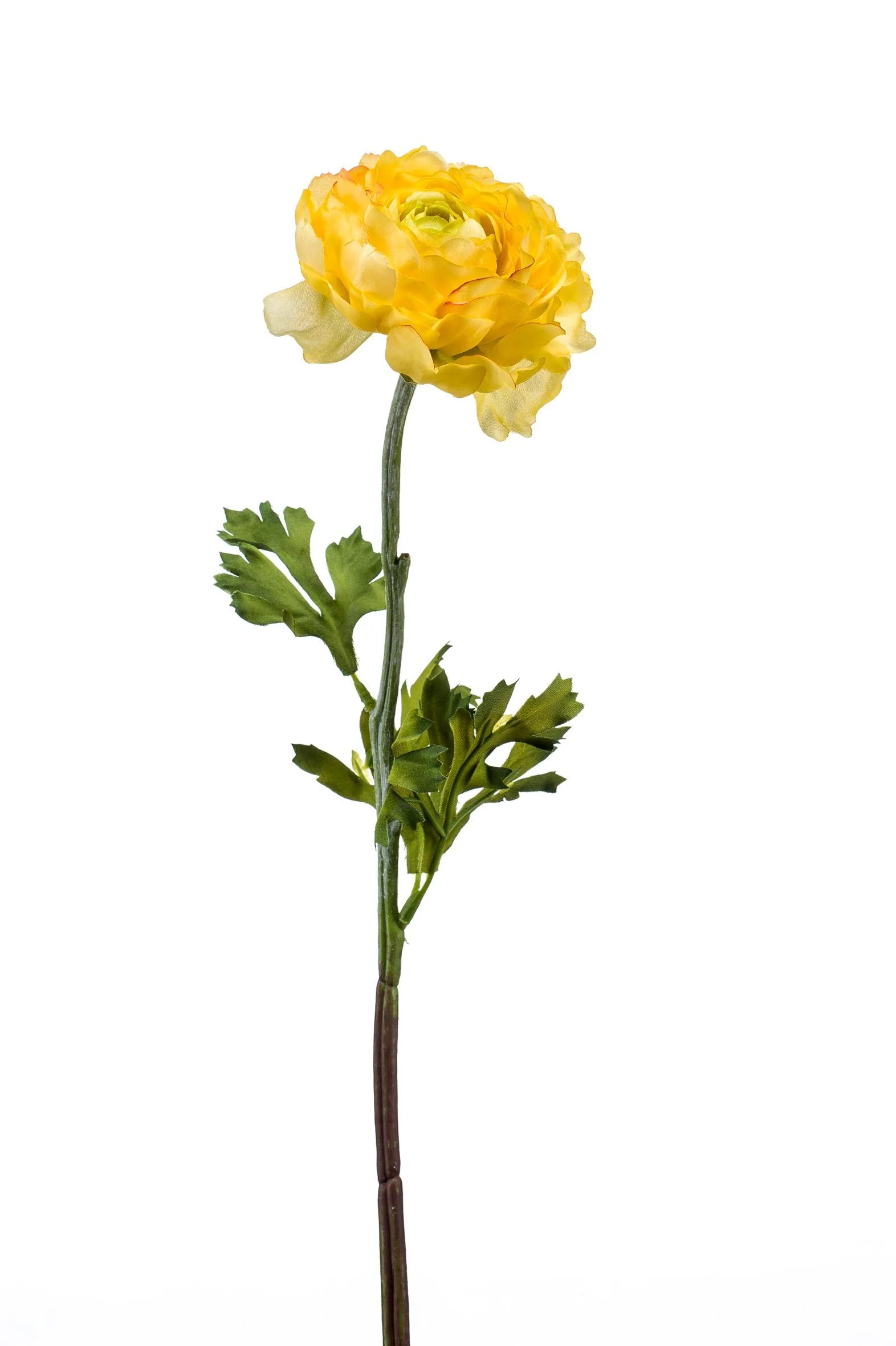 Ranonkel gele kunstbloem 50 cm – perfect voor een kunstbloemen boeket of los in de vaas met zijden bloemen. 