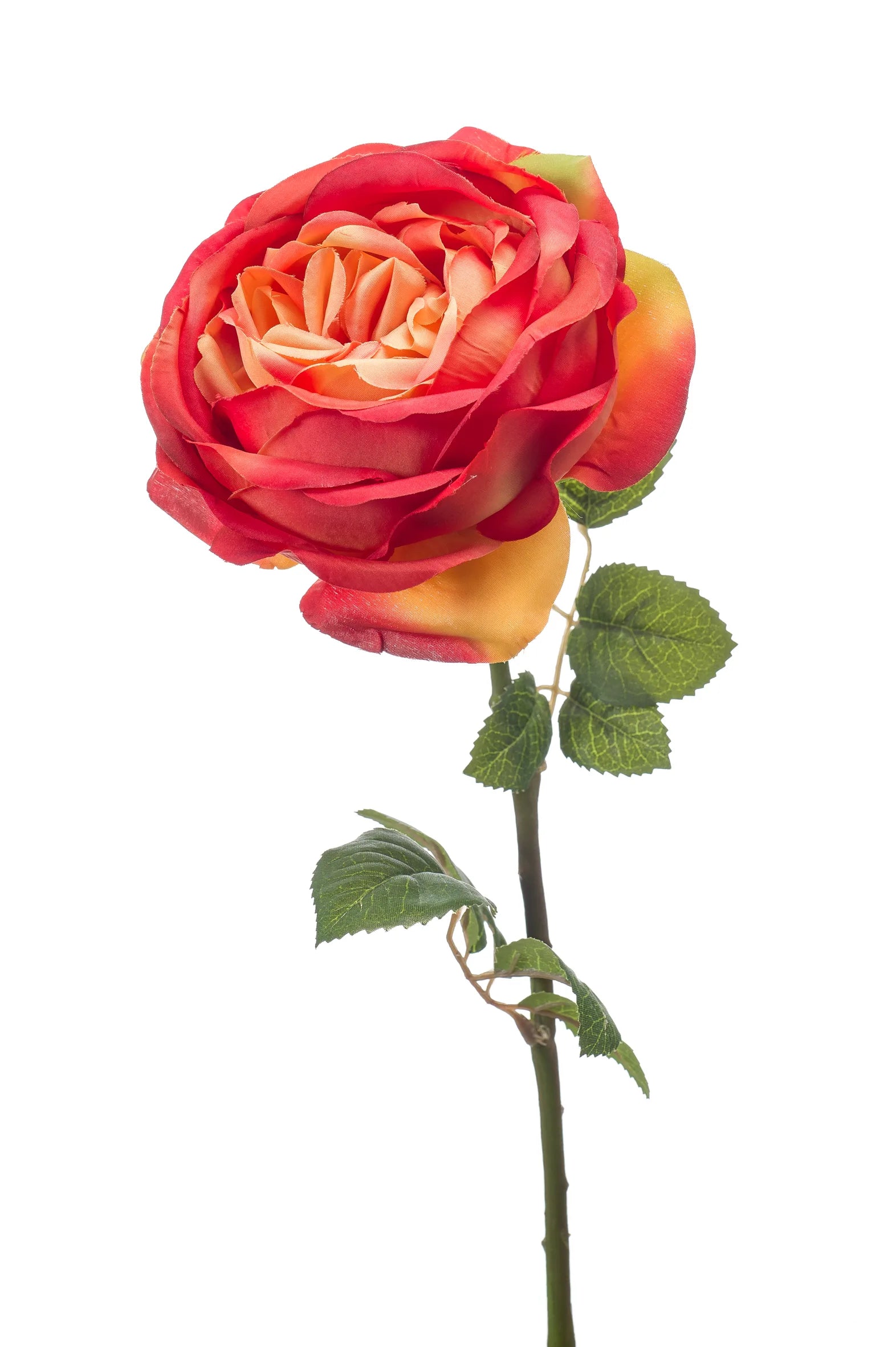 Roos oranje kunstbloem 66 cm – perfect voor een kunstbloemen boeket of los in de vaas met zijden bloemen.